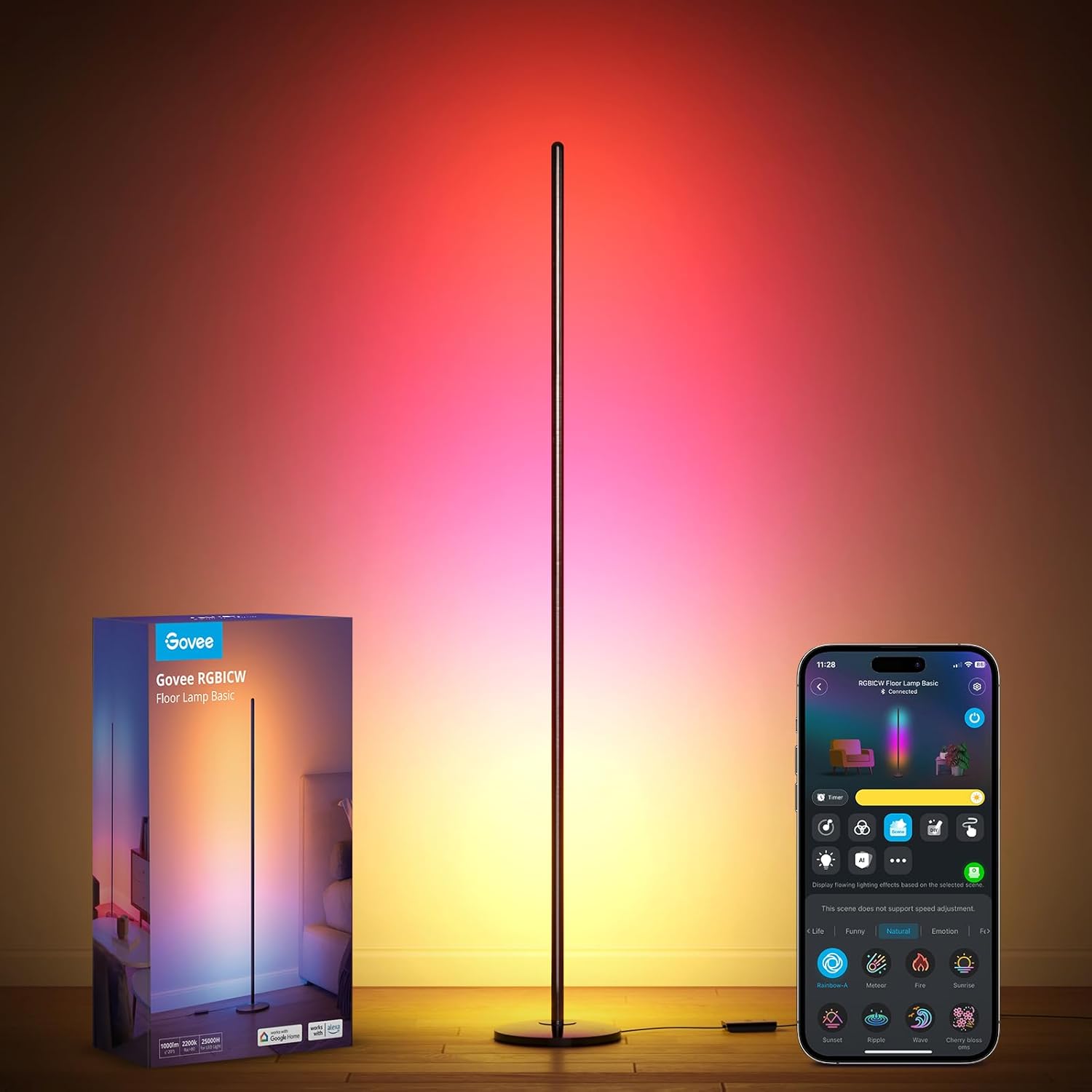 Smart RGBIC Floor Lamp with Music Sync